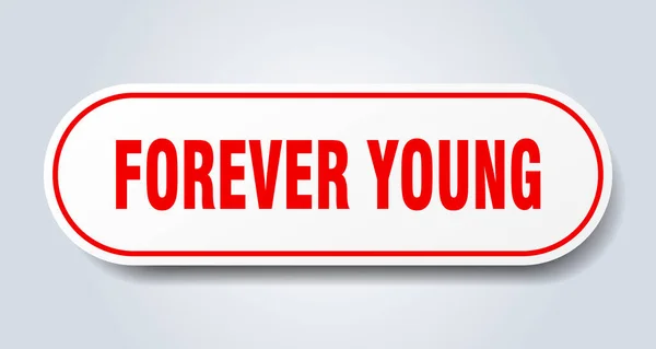 Вечно Молодой Знак Округлый Изолированный Стикер Белая Кнопка — стоковый вектор