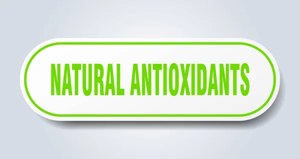 Natural Antioxidants Sign Rounded Isolated Sticker White Button — Stock Vector