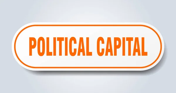 Signo Capital Político Pegatina Aislada Redondeada Botón Blanco — Vector de stock