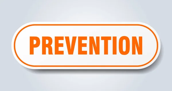 Sinal Prevenção Autocolante Isolado Arredondado Botão Branco — Vetor de Stock