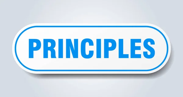 Ознака Принципів Округлі Ізольовані Наклейки Біла Кнопка — стоковий вектор