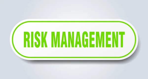 Risk Yönetimi Işareti Zole Edilmiş Bir Çıkartma Beyaz Düğme — Stok Vektör