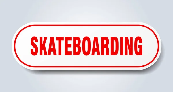Panneau Skateboard Autocollant Isolé Arrondi Bouton Blanc — Image vectorielle