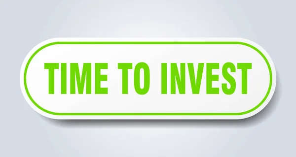 Yatırım Tabelası Zamanı Zole Edilmiş Bir Çıkartma Beyaz Düğme — Stok Vektör