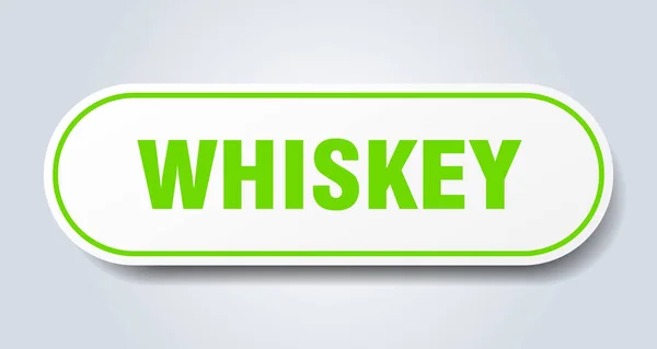 Whiskey Zeichen Abgerundete Einzelaufkleber Weißer Knopf — Stockvektor