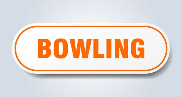 Bowlingzeichen Abgerundete Einzelaufkleber Weißer Knopf — Stockvektor