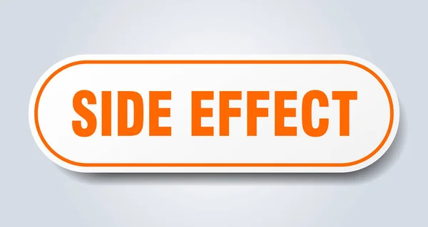 Side Effect Sign Rounded Isolated Sticker White Button — Stock Vector