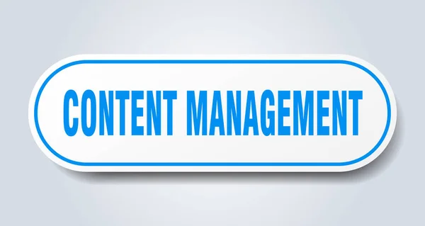 Content Management Teken Afgeronde Geïsoleerde Sticker Witte Knop — Stockvector