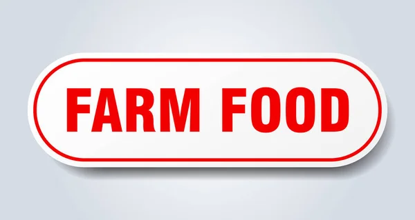 Фермерский Знак Еды Округлый Изолированный Стикер Белая Кнопка — стоковый вектор