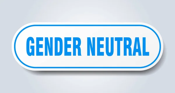 Genderově Neutrální Znak Zaoblená Izolovaná Samolepka Bílé Tlačítko — Stockový vektor