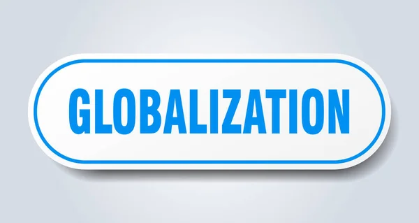 Globaliseringstecken Rundat Isolerat Klistermärke Vit Knapp — Stock vektor