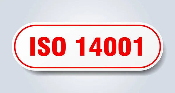 Iso 14001 Tecken Rundat Isolerat Klistermärke Vit Knapp — Stock vektor