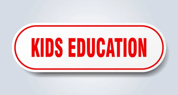 Señal Educación Los Niños Pegatina Aislada Redondeada Botón Blanco — Archivo Imágenes Vectoriales