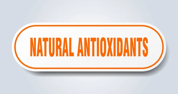 Přírodní Antioxidanty Znamení Zaoblená Izolovaná Samolepka Bílé Tlačítko — Stockový vektor