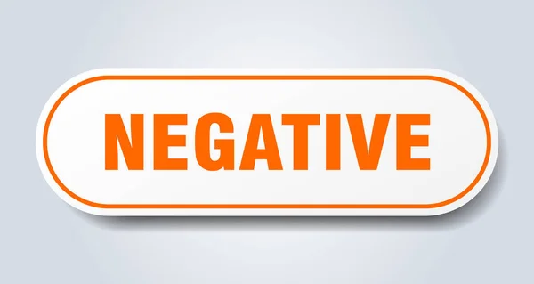 Sinal Negativo Autocolante Isolado Arredondado Botão Branco — Vetor de Stock
