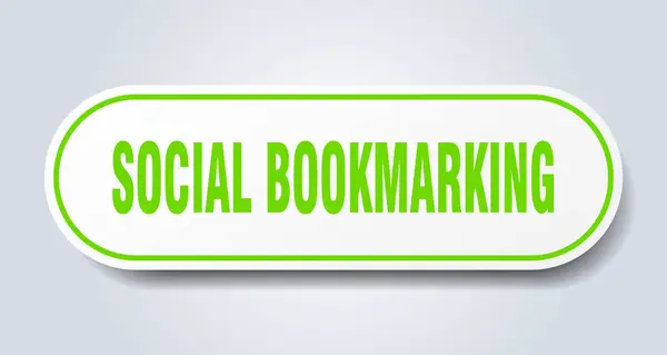Social Bookmarking Sign Rounded Isolated Sticker White Button — Stock Vector