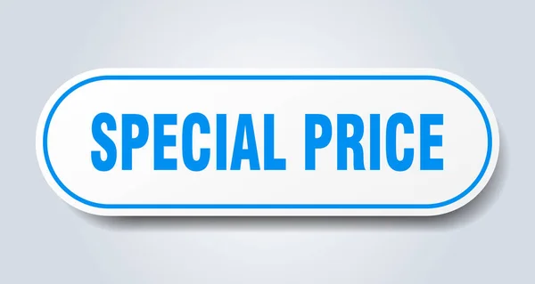 Sinal Preço Especial Autocolante Isolado Arredondado Botão Branco — Vetor de Stock