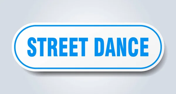 Sinal Dança Rua Autocolante Isolado Arredondado Botão Branco — Vetor de Stock