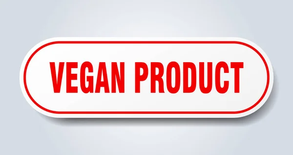 Signo Producto Vegano Pegatina Aislada Redondeada Botón Blanco — Vector de stock