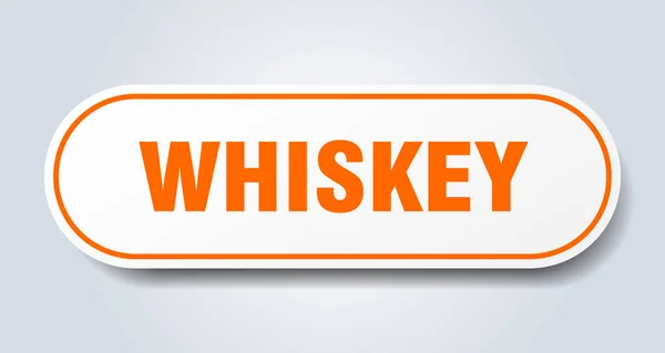 Whiskey Zeichen Abgerundete Einzelaufkleber Weißer Knopf — Stockvektor