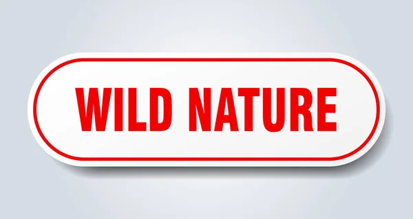 Wilde Natur Abgerundete Einzelaufkleber Weißer Knopf — Stockvektor