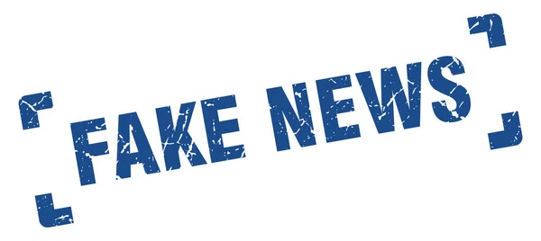 Fake News Marke Quadratisches Grunge Zeichen Auf Weißem Hintergrund — Stockvektor