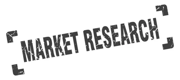 市場調査スタンプ 白い背景に正方形のグランジサイン — ストックベクタ