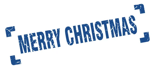 メリークリスマススタンプ 白い背景に正方形のグランジサイン — ストックベクタ