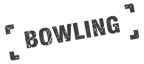 Bowlingmarke Quadratisches Grunge Zeichen Auf Weißem Hintergrund — Stockvektor