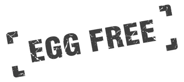 Egg Free Stamp Square Grunge Sign White Background — Stock Vector