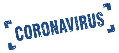 Coronavirus pulu. Beyaz arkaplanda kare grunge işareti