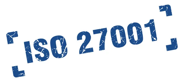 Iso 27001 Razítko Čtverec Grunge Znak Bílém Pozadí — Stockový vektor