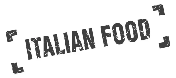 Italienische Lebensmittelmarke Quadratisches Grunge Zeichen Auf Weißem Hintergrund — Stockvektor