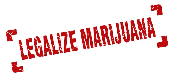 Legaliseer Marihuanazegel Vierkant Grunge Teken Witte Achtergrond — Stockvector