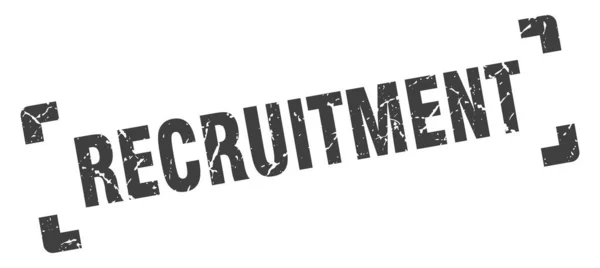 Carimbo Recrutamento Quadrado Grunge Sinal Fundo Branco — Vetor de Stock