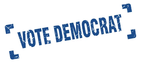 Stem Democraat Stempel Vierkant Grunge Teken Witte Achtergrond — Stockvector