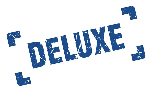 Deluxe Frimärke Kvadrat Grunge Tecken Vit Bakgrund — Stock vektor