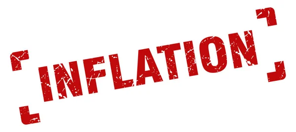 Sello Inflación Signo Grunge Cuadrado Sobre Fondo Blanco — Archivo Imágenes Vectoriales