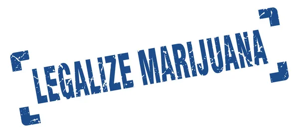 Marihuana Legalisieren Quadratisches Grunge Zeichen Auf Weißem Hintergrund — Stockvektor