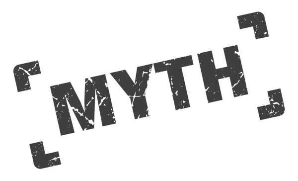 myth stamp. square grunge sign on white background
