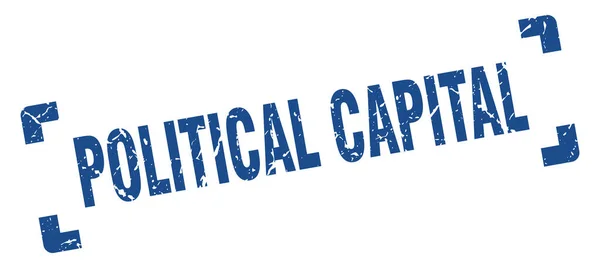 Politisches Kapital Quadratisches Grunge Zeichen Auf Weißem Hintergrund — Stockvektor