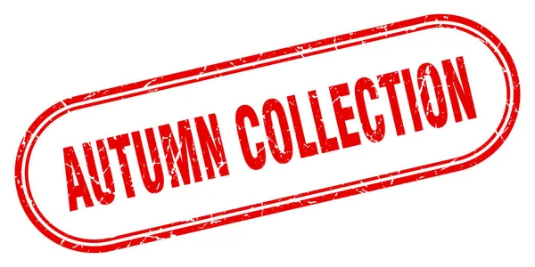 Timbre Collection Automne Signe Grunge Arrondi Sur Fond Blanc — Image vectorielle