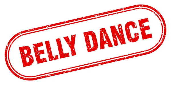 Belly Dance Stamp Rounded Grunge Sign White Background — Stock Vector