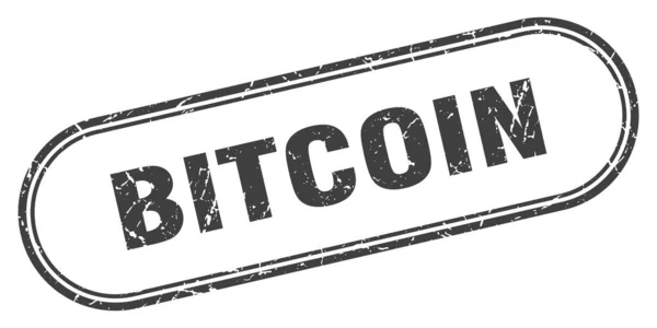 Selo Bitcoin Sinal Grunge Arredondado Fundo Branco — Vetor de Stock