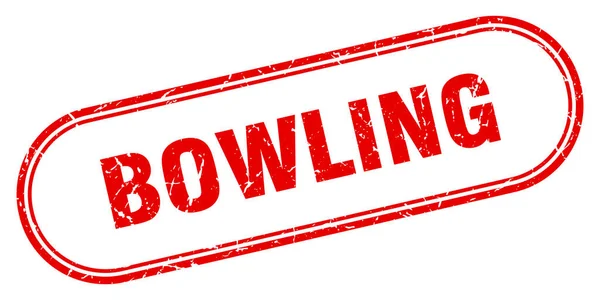 Bowlingmarke Abgerundetes Grunge Zeichen Auf Weißem Hintergrund — Stockvektor
