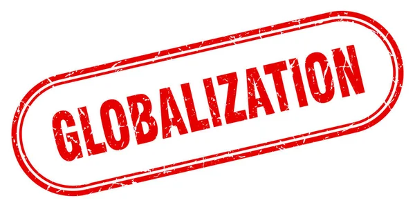 Globalisierungsmarke Abgerundetes Grunge Zeichen Auf Weißem Hintergrund — Stockvektor