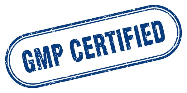 Sello Certificado Gmp Signo Grunge Redondeado Sobre Fondo Blanco — Archivo Imágenes Vectoriales