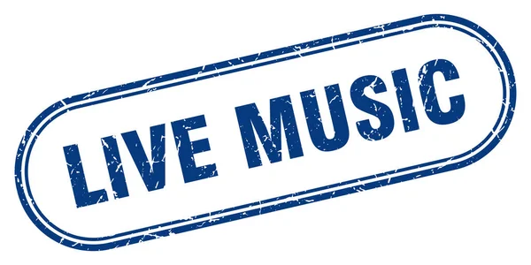 Live Music Stamp Rounded Grunge Sign White Background — Stock Vector