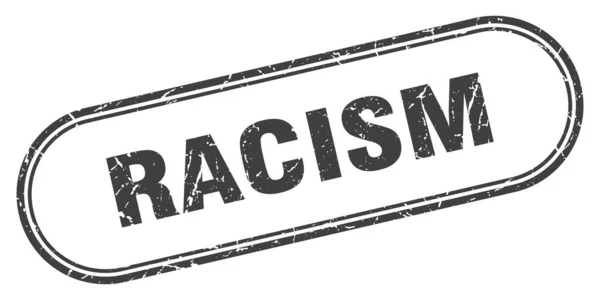 Rasistické Razítko Zaoblené Grunge Znamení Bílém Pozadí — Stockový vektor
