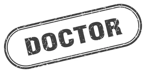 Arztbriefe Abgerundetes Grunge Zeichen Auf Weißem Hintergrund — Stockvektor